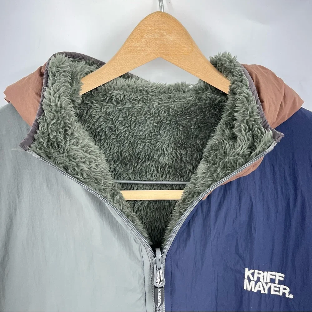 KRIFF MAYER M/L Japan Colorblock Sherpa Fleece Jacket reversible mens